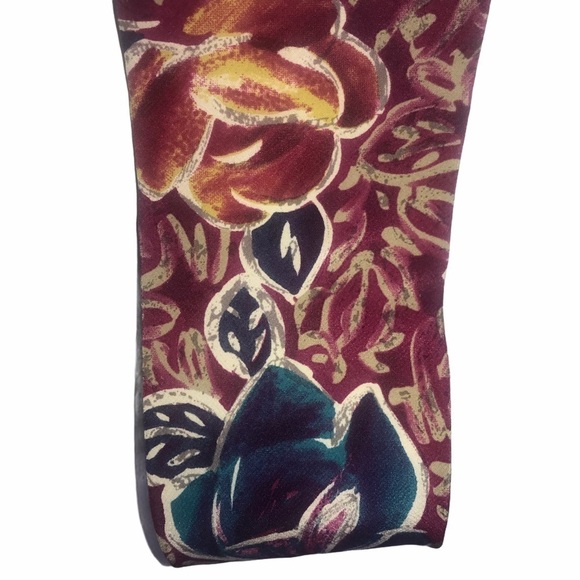Vintage 70s Ted Lapidus Abstract Floral Silk Tie - Picture 3 of 5
